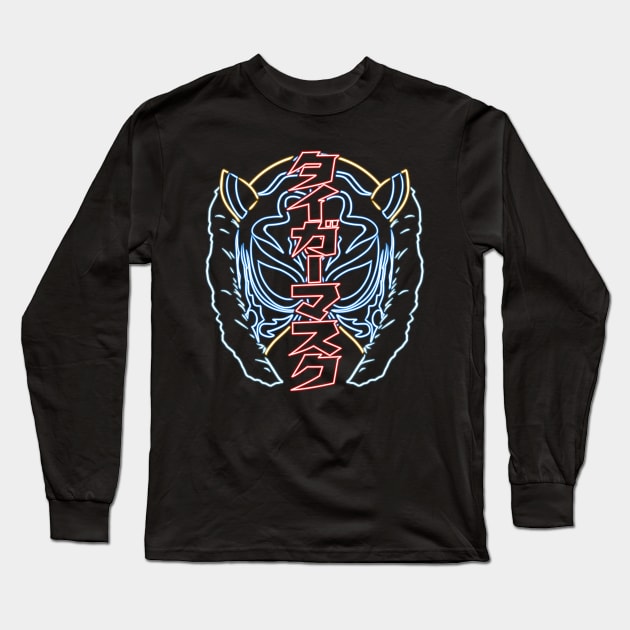 Tiger Mask neon 2 Long Sleeve T-Shirt by AJSMarkout